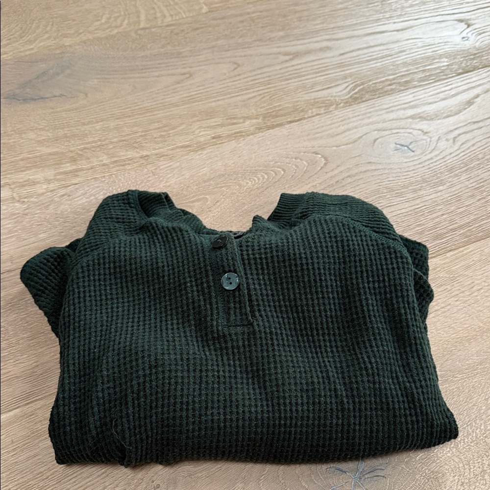 Dark Green Waffle Knit Sweater